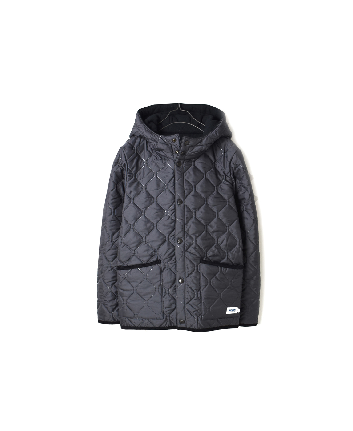 NAM1752 PLAIN HEAT QUILT REVERSIBLE HOODED JKT