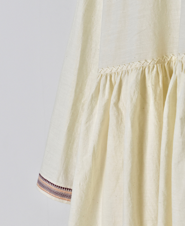INMDS20712 (ワンピース) HANDWOVEN COTTON WITH JACQUARD SELVAGE CACHE COEUR DRESS