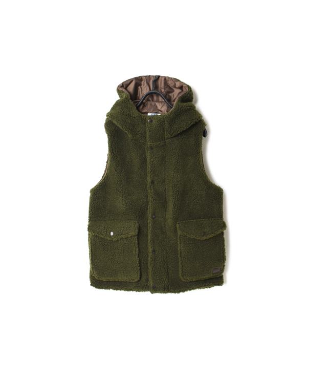 NAM2431Y FLEECE FRONT ZIP&SNAP HOODED VEST