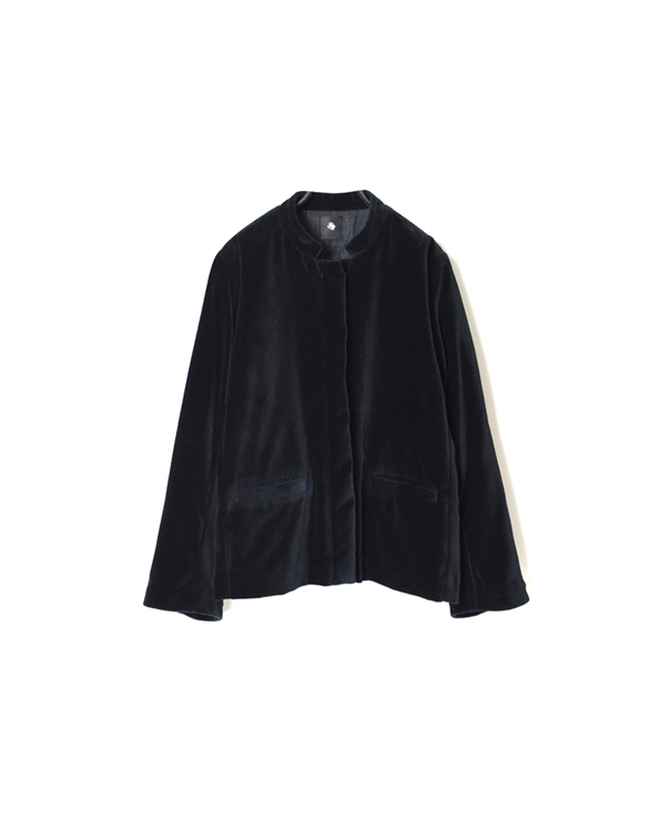 INMDS20751 COTTON VELOUR STAND COLLAR JACKET