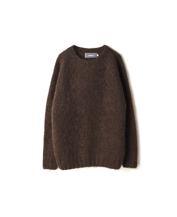 JNAMP1661　KID MOHAIR CREW NECK SADDLE SHOULDER P/O