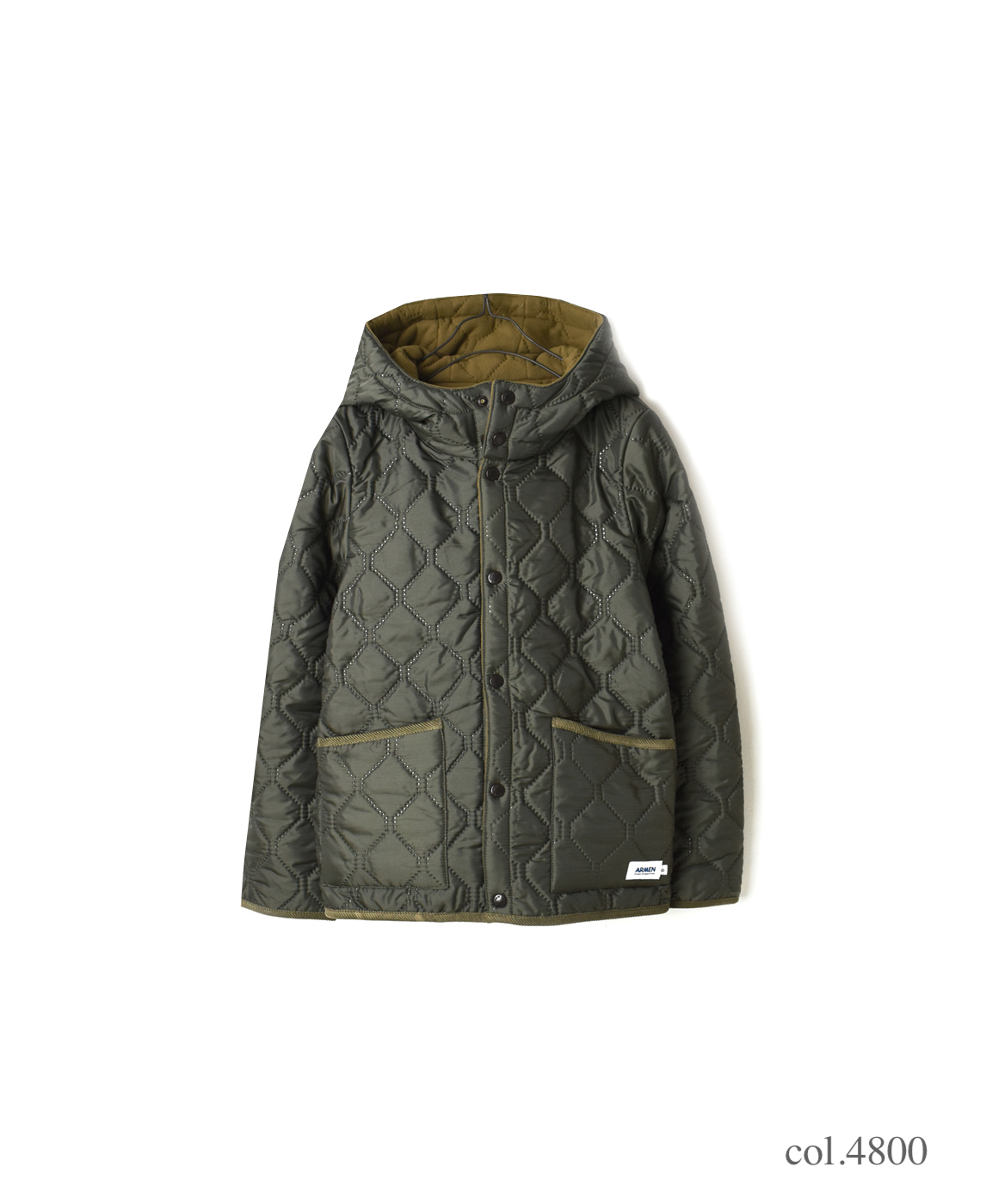 NAM1752 PLAIN HEAT QUILT REVERSIBLE HOODED JKT