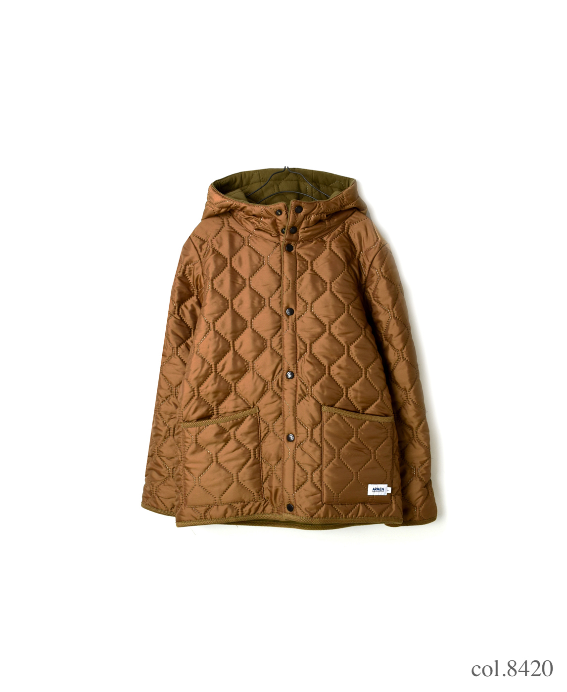 NAM1752 PLAIN HEAT QUILT REVERSIBLE HOODED JKT