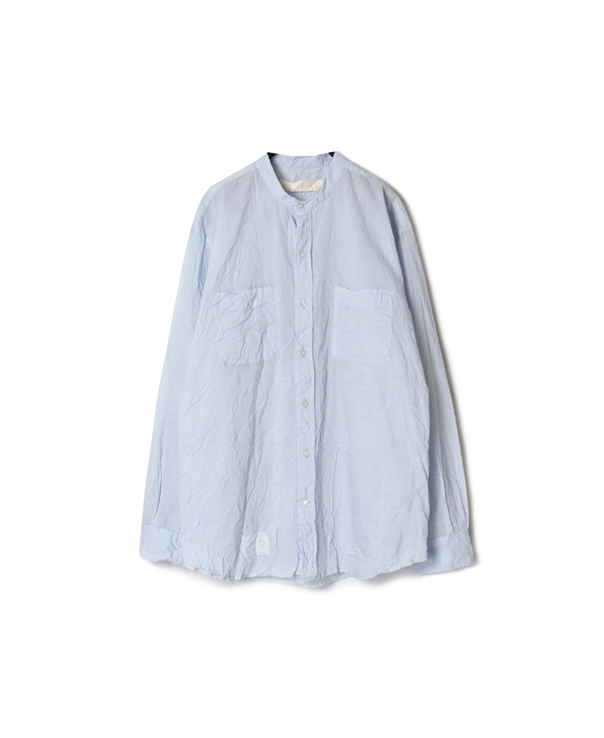 NVL1951CBW 60’S ORGANIC CAMBRIC BANDED COLLAR L/SL OVERSIZED SHIRT