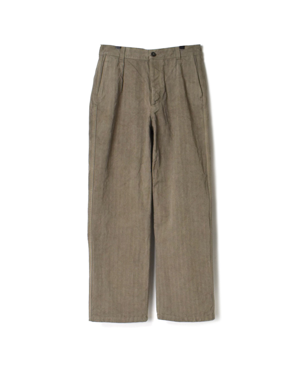 NAM1203DH HEAVY WEIGHT HERRINGBONE ONE-TUCK PANTS