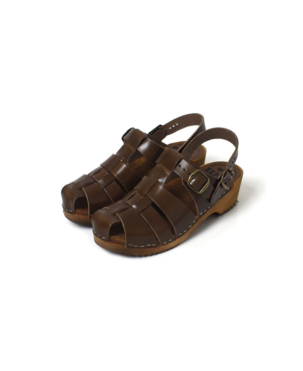 NEP0801 REGULAR HEEL WOODEN SOLE VITAGE SANDAL STRAP