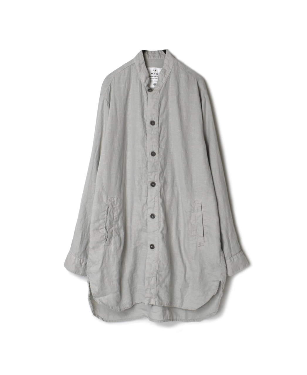 LNHT2021L LINEN OVERDYE STAND COLLAR SHIRT