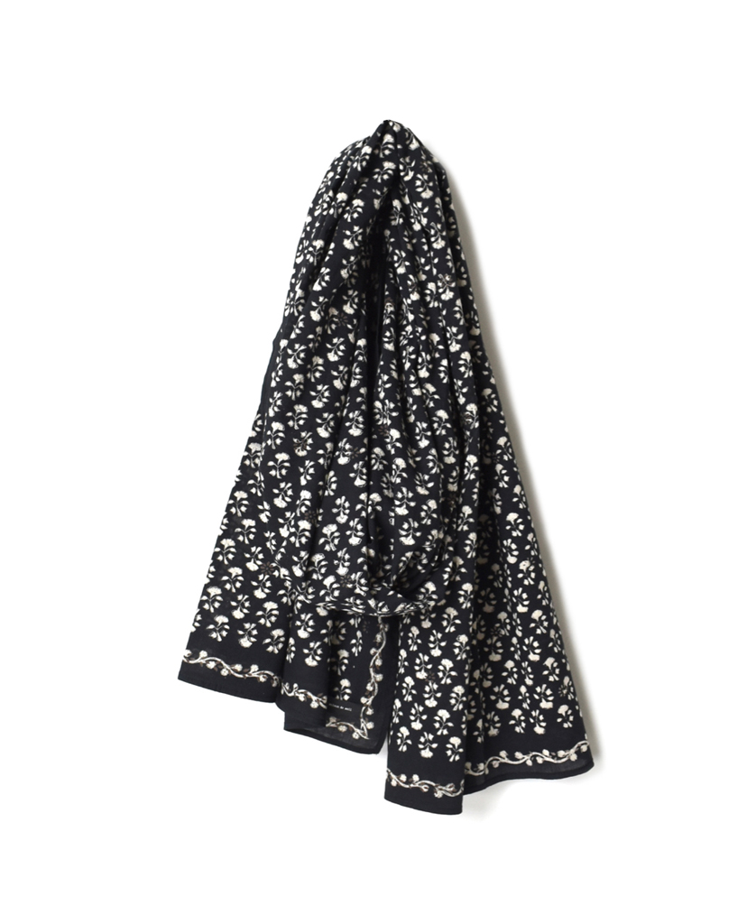 NMDS21306 FLOWER BLOCK PRINT STOLE 85 x 200 cm