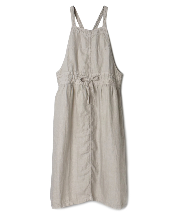 NAM1432LH LINEN HERRINGBONE APRON ONE PIECE