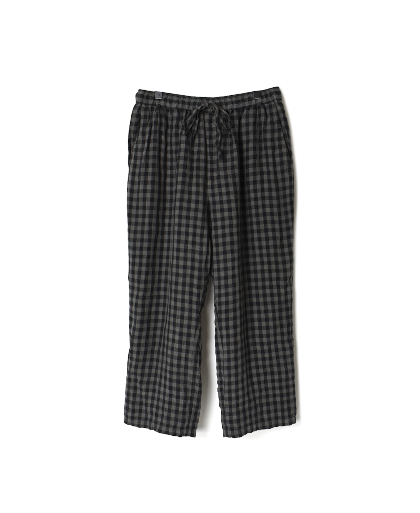 IMDSH2101LCD 80’S POWER LOOM LINEN CHECK EASY CROPPED PANTS