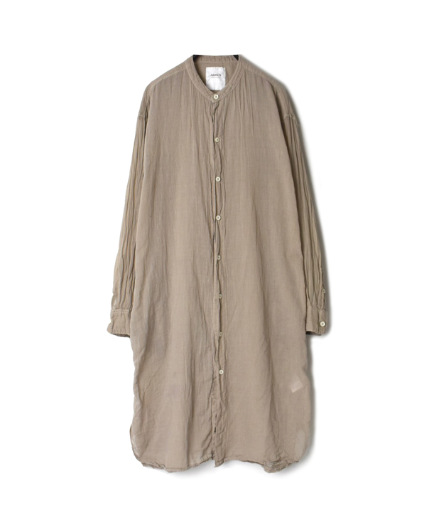 INAM1902GD (ロングシャツ) SINGLE GAUZE OVERDYED UTILITY BANDED COLLAR LONG SHIRTS