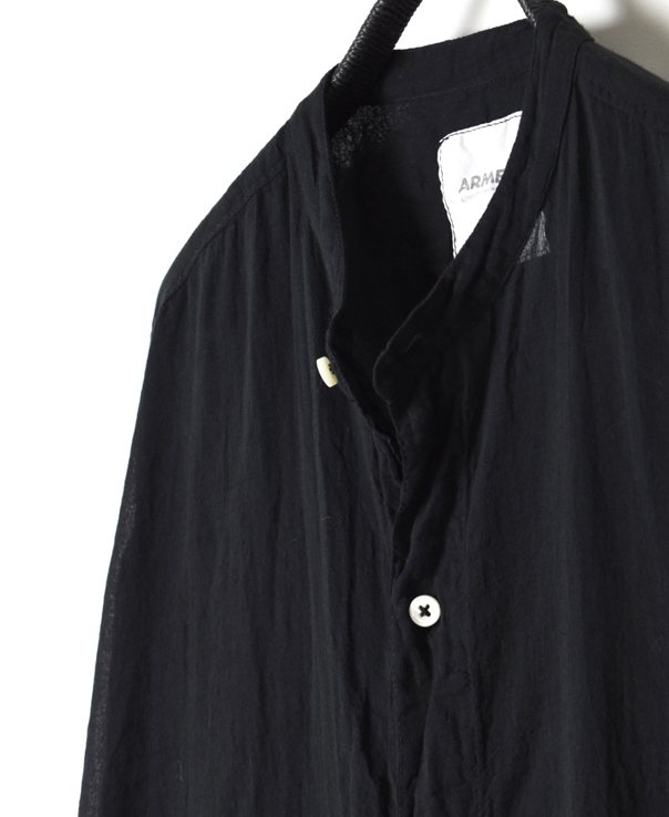 INAM1902GD (ロングシャツ) SINGLE GAUZE OVERDYED UTILITY BANDED COLLAR LONG SHIRTS