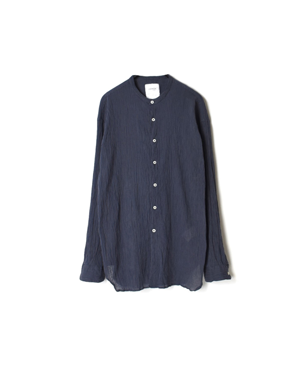 INAM1702GS GAUZE STRIPE DYE UTILITY BANDED COLLAR SHIRTS