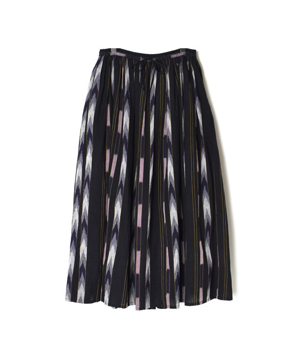 NSL21075 COTTON HANDLOOMED IKAT GATHERED SKIRT