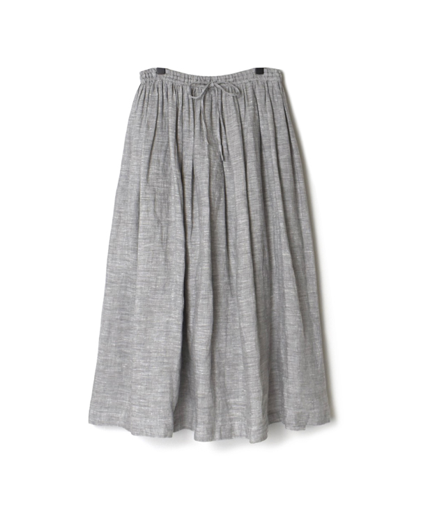 NSL21015 60’S LINEN CHAMBRAY GATHERED SKIRT