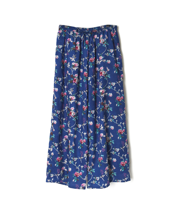 NSL21065 COTTON VOILE ROSE FLOWER PRINT WIDE EASY PANTS