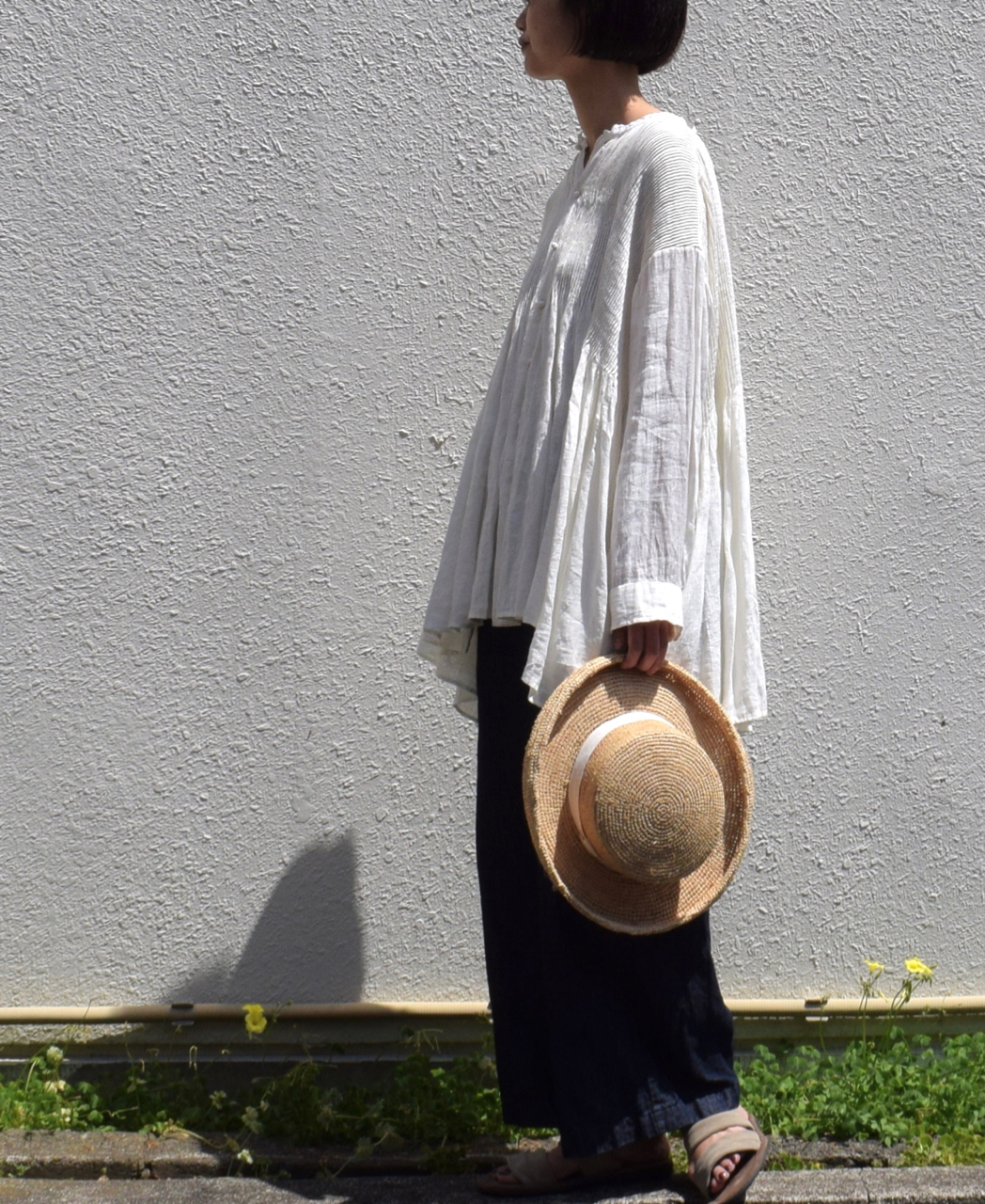 GNMDS2102CL (コットンリネンパンツ) WASHED COTTON LINEN EASY WIDE PANTS
