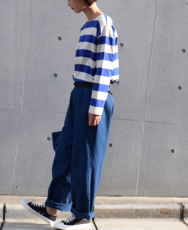 NLA1961 (カットソー) WIDE STRIPE L/SL DROP SHOULDER BASQUE SHIRT