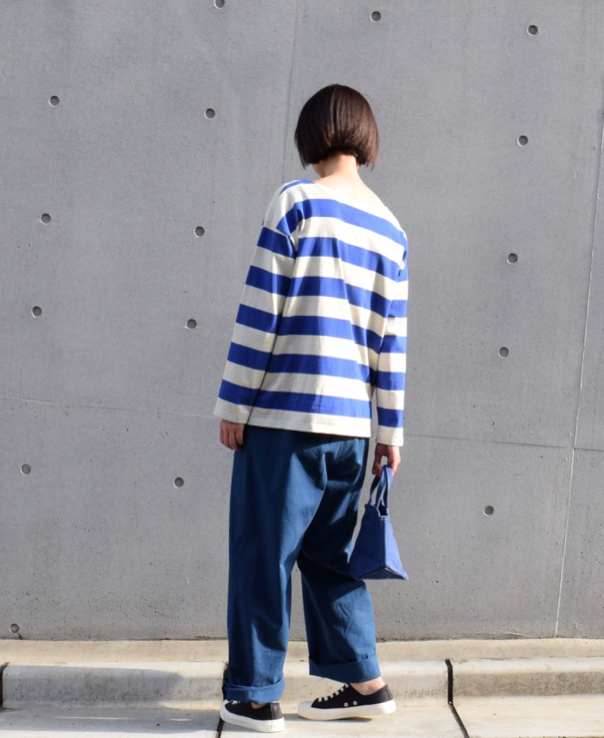 NLA1961 (カットソー) WIDE STRIPE L/SL DROP SHOULDER BASQUE SHIRT