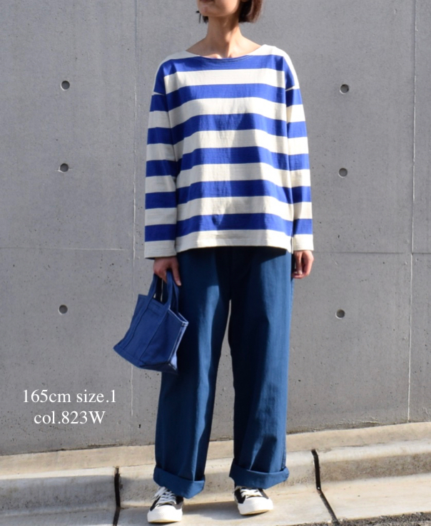 NLA1961 (カットソー) WIDE STRIPE L/SL DROP SHOULDER BASQUE SHIRT