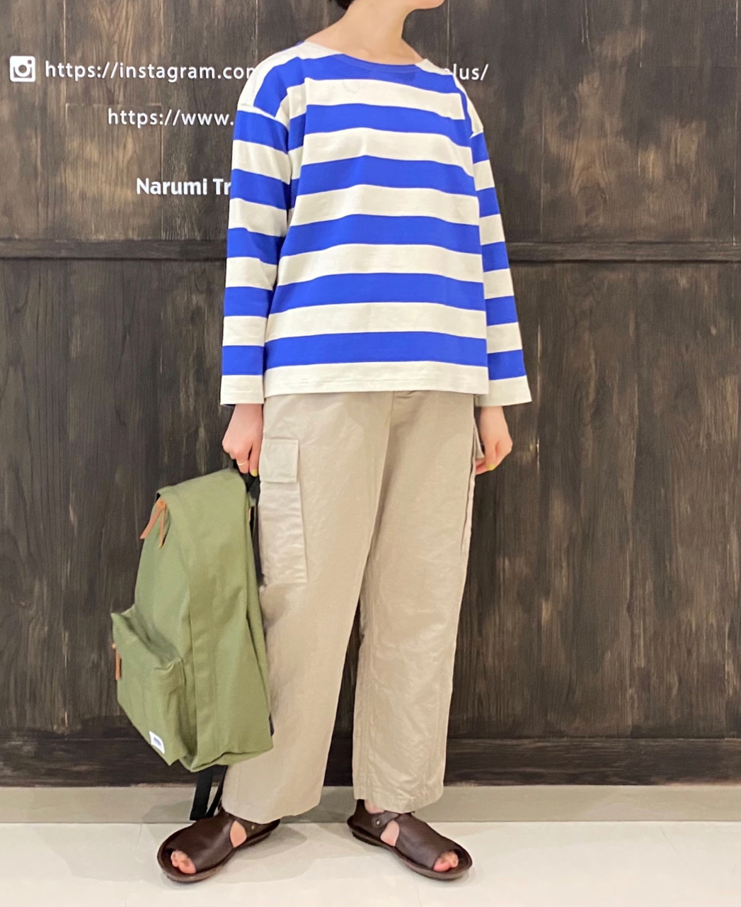 NLA1961 (カットソー) WIDE STRIPE L/SL DROP SHOULDER BASQUE SHIRT