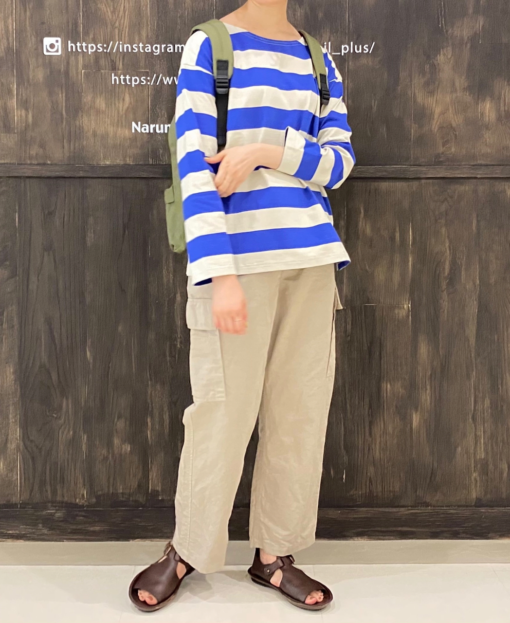 NLA1961 (カットソー) WIDE STRIPE L/SL DROP SHOULDER BASQUE SHIRT