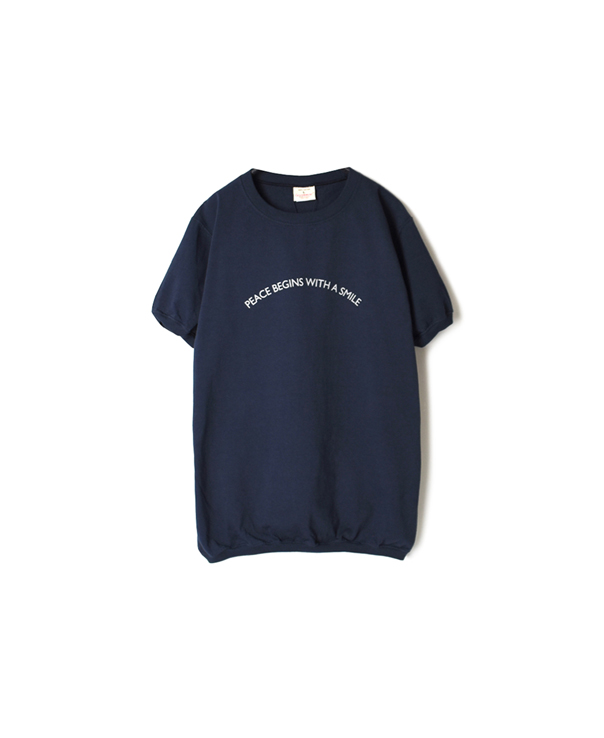 NGT9801 2514 "PEACE" CREW-NECK CUFF & HEM RIB T-SHIRT