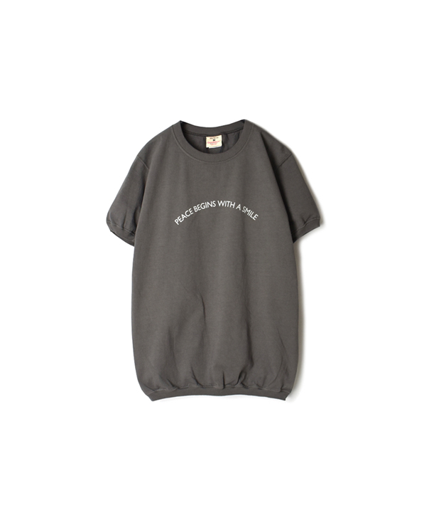 NGT9801 2514 "PEACE" CREW-NECK CUFF & HEM RIB T-SHIRT