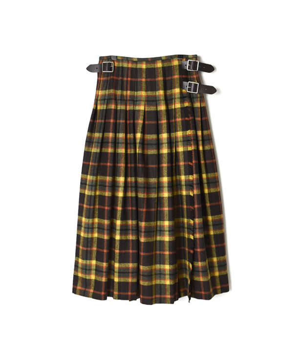 NOD1881 TWEED LOW WAIST PLEATS WRAP SKIRT LENGTH 90cm