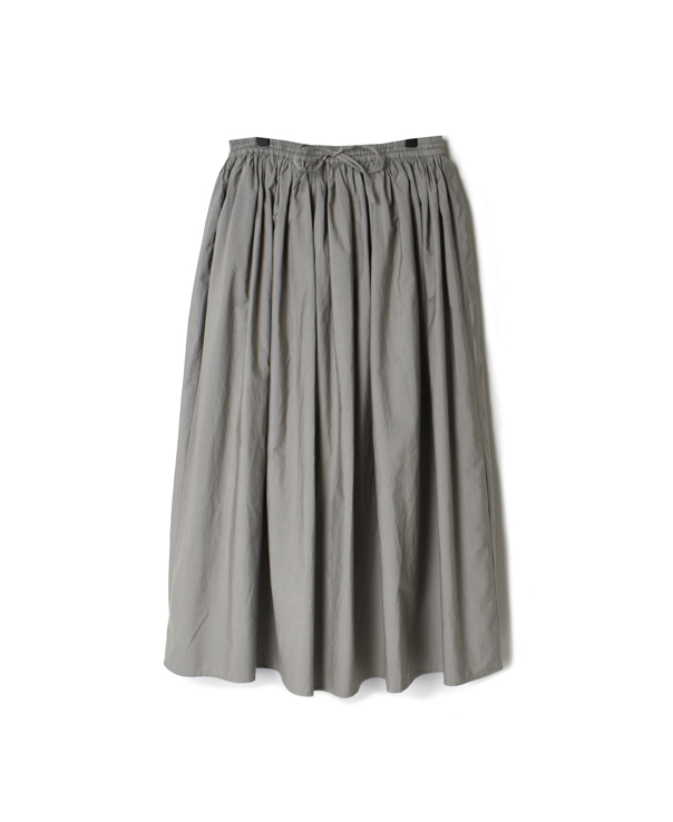 NMDS21555 40’S ORGANIC POPLIN GATHERED SKIRT WITH LINING