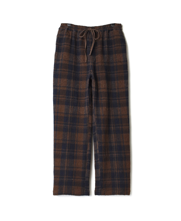 INHT1861WC COTTON WAFFLE BLOCK CHECK OVERDYE EASY PANTS