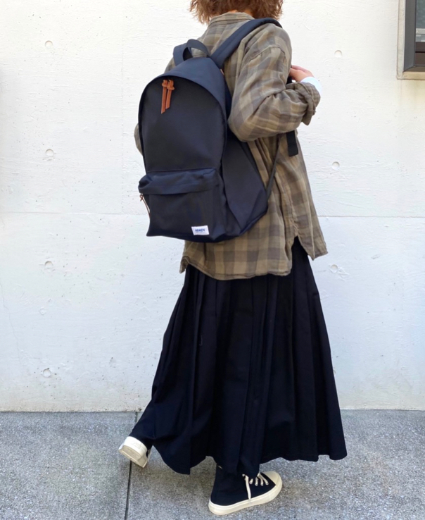 NOD1702 (スカート) COTTON TWILL LOW WAIST PLEATS WRAP SKIRT LENGTH 80cm (WITH PIN)