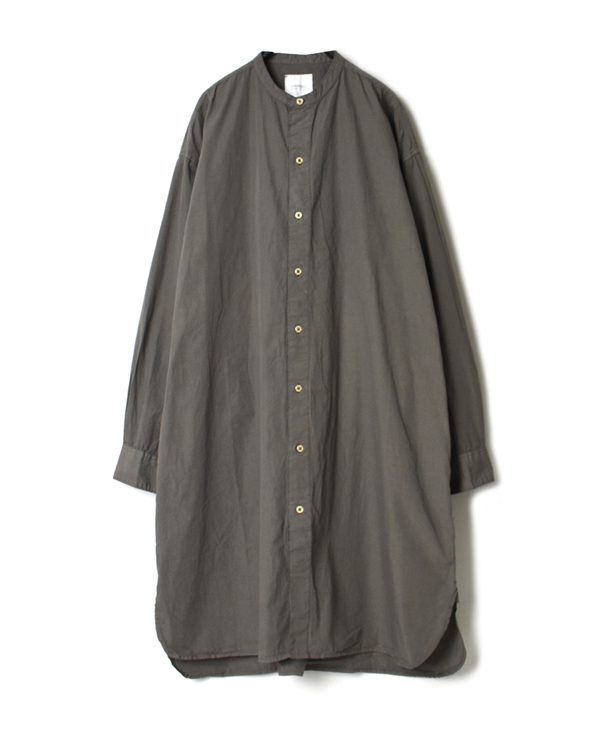 INAM1902PD 40’S POPLIN BANDED COLLAR LONG SHIRT