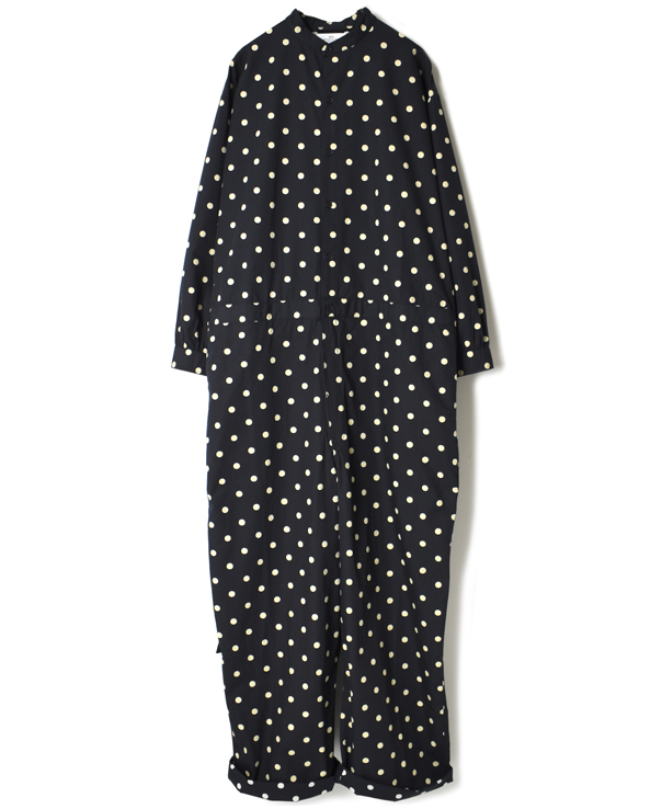 NSL21524 40’S POPLIN DOT PRINT BAND COLLAR OVERALLS