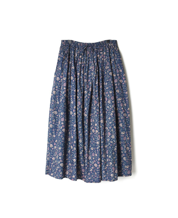 NSL21574 40’S POPLIN FLOWER PRINT GATHERED SKIRT