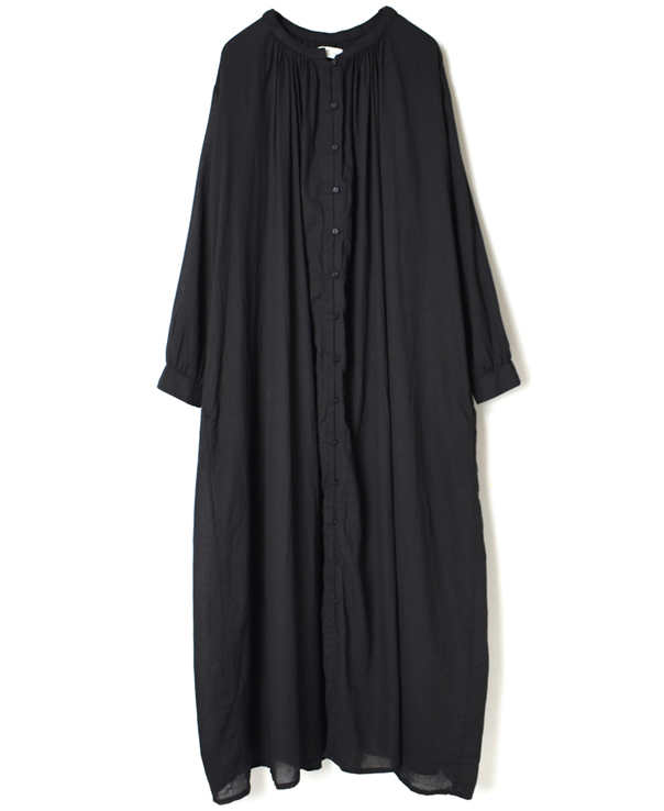 NSL21533 60’S COTTON TWILL GATHERED SMOCK MAXI DRESS