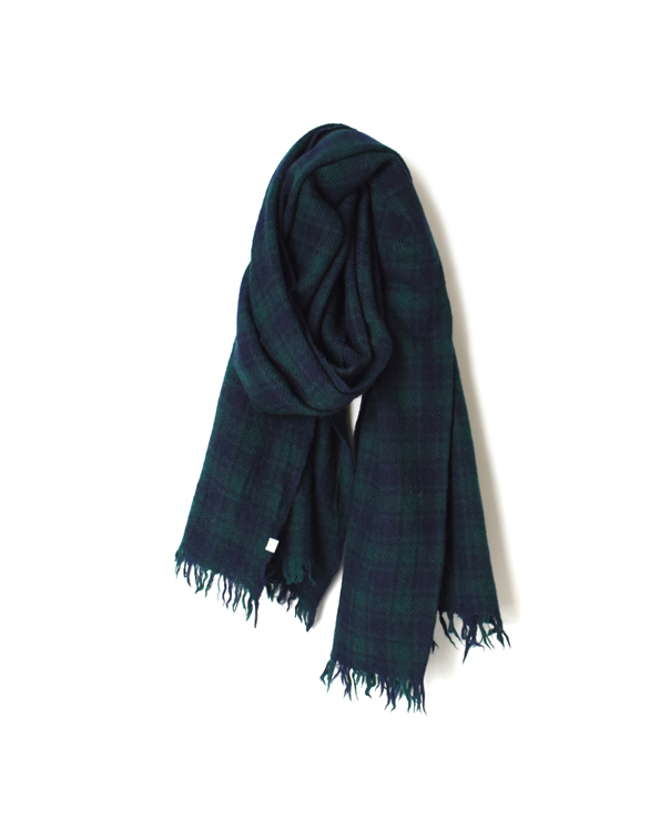 NSL21501 BOILED WOOL 2TONE CHECK STOLE