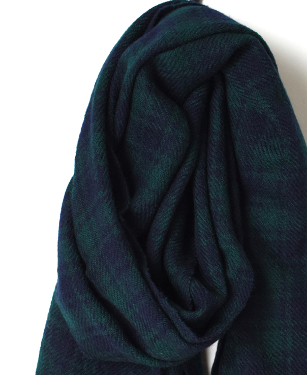 NSL21501 (ストール) BOILED WOOL 2TONE CHECK STOLE