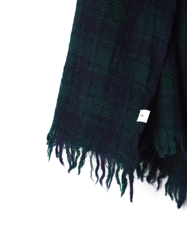 NSL21501 (ストール) BOILED WOOL 2TONE CHECK STOLE