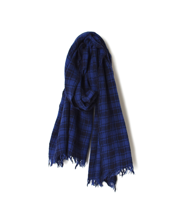 NSL21501 (ストール) BOILED WOOL 2TONE CHECK STOLE