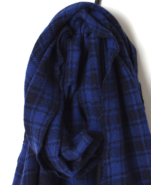 NSL21501 (ストール) BOILED WOOL 2TONE CHECK STOLE