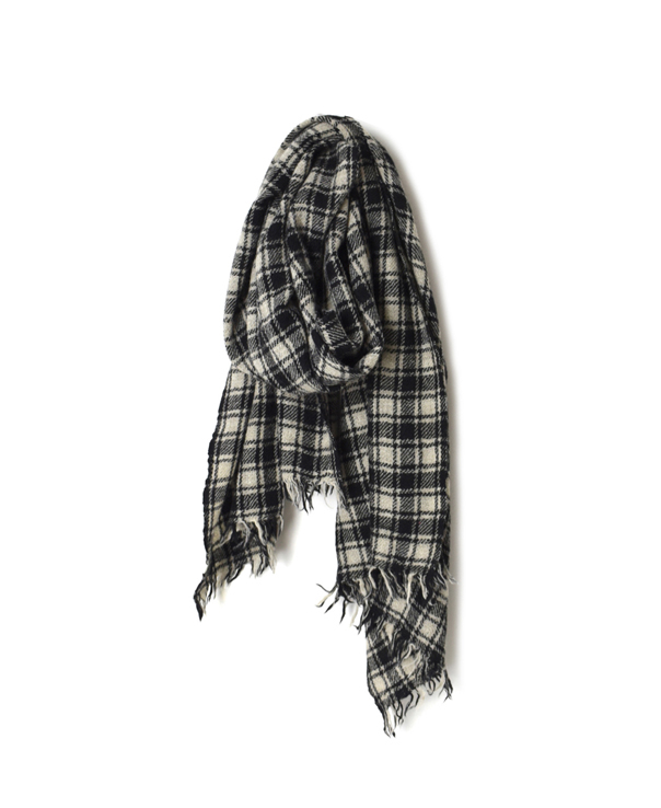 NSL21501 BOILED WOOL 2TONE CHECK STOLE