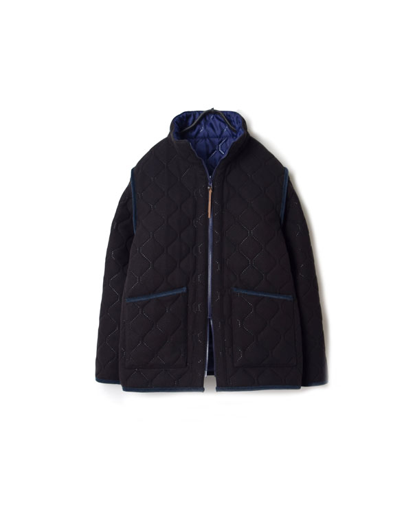 NAM9977  (ジャケット) POLYxFLEECE HEAT QUILT REVERSIBLE HIGH-NECK FULL DOUBLE ZIP-UP