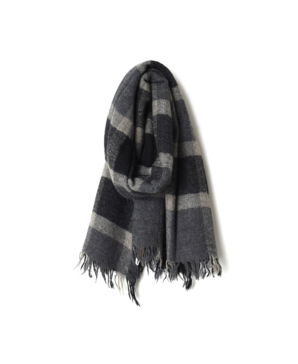 NSL18601 BOILED WOOL BIG CHECK STOLE