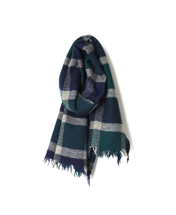 NSL18601 BOILED WOOL BIG CHECK STOLE