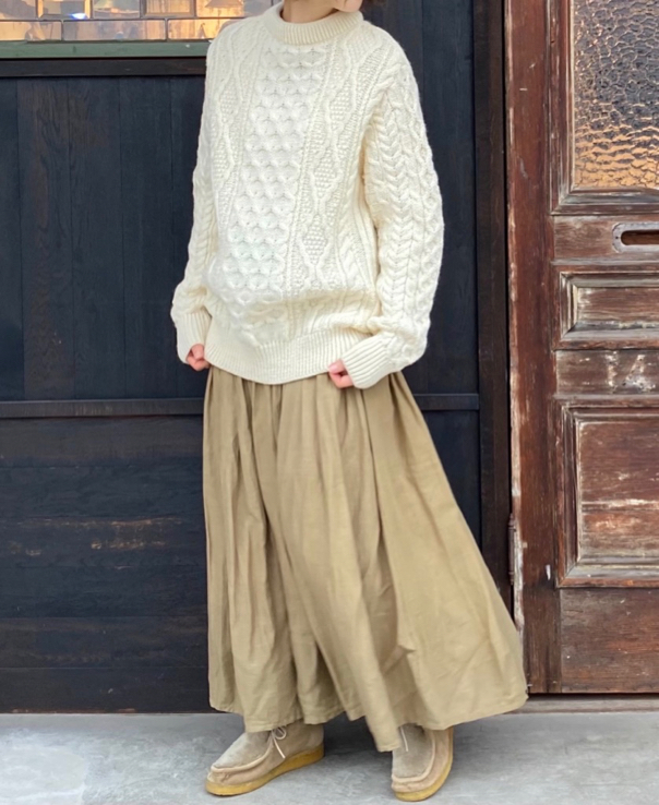 CHT2051 (ニット) WOOL ARAN CREW PULLOVER