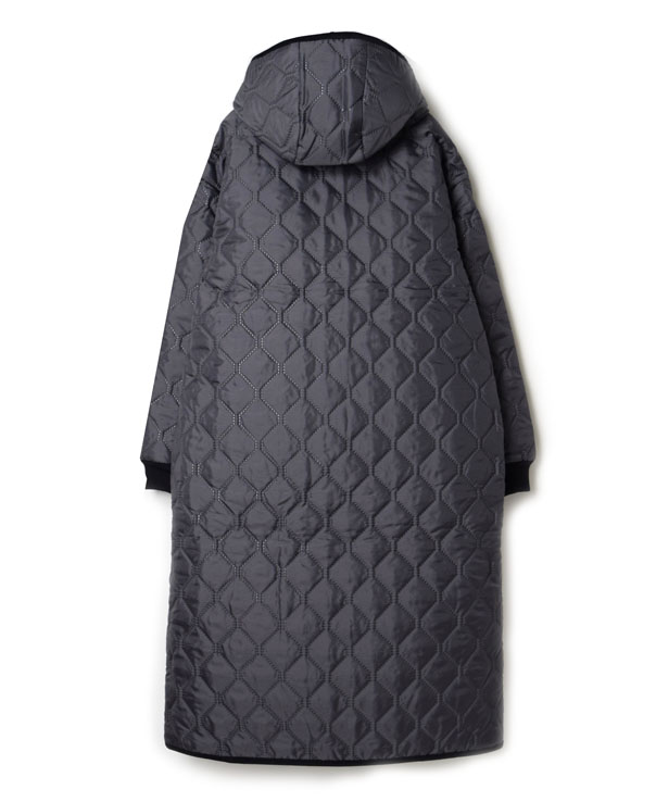 NAM2154PP (コート) POLY×POLY HEAT QUILT OVERSIZED HOODED COAT WITH RIBBED CUFF