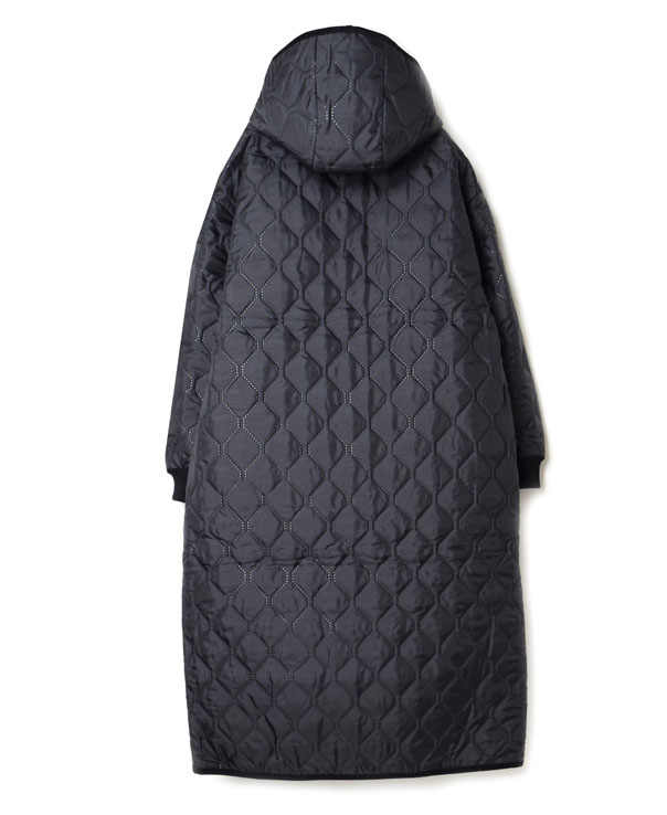 NAM2154PP (コート) POLY×POLY HEAT QUILT OVERSIZED HOODED COAT WITH RIBBED CUFF