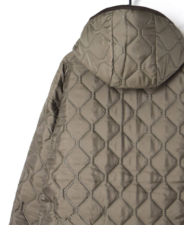 NAM2153PP (ジャケット) POLY×POLY HEAT QUILT OVERSIZED HOODED JACKET WITH RIBBED CUFF