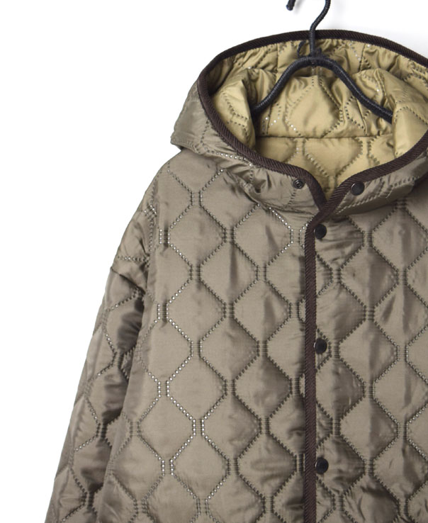 NAM2153PP (ジャケット) POLY×POLY HEAT QUILT OVERSIZED HOODED JACKET WITH RIBBED CUFF